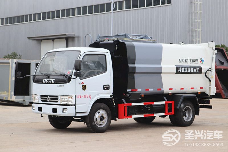 全新款東風多利卡側(cè)裝掛桶壓縮垃圾車