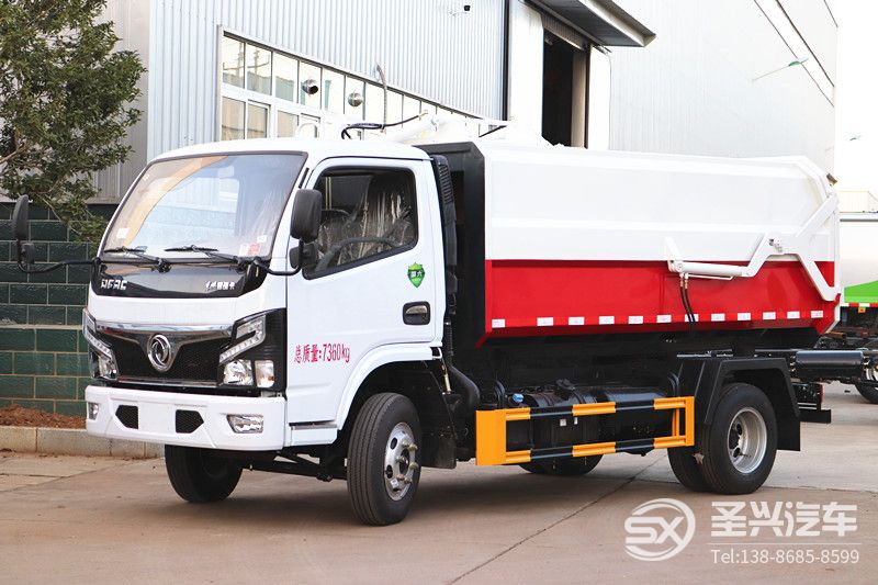 國(guó)六-東風(fēng)福瑞卡5方側(cè)裝掛桶垃圾車