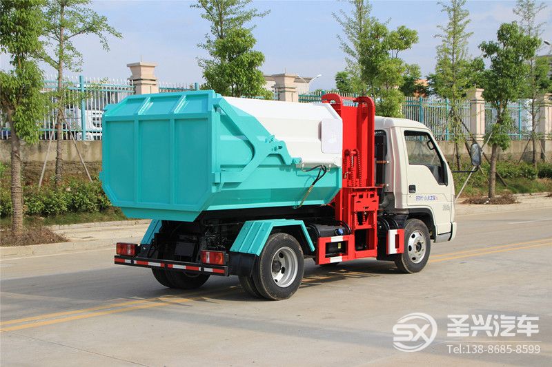 福田時(shí)代4方側(cè)裝掛桶垃圾轉(zhuǎn)運(yùn)車(chē)