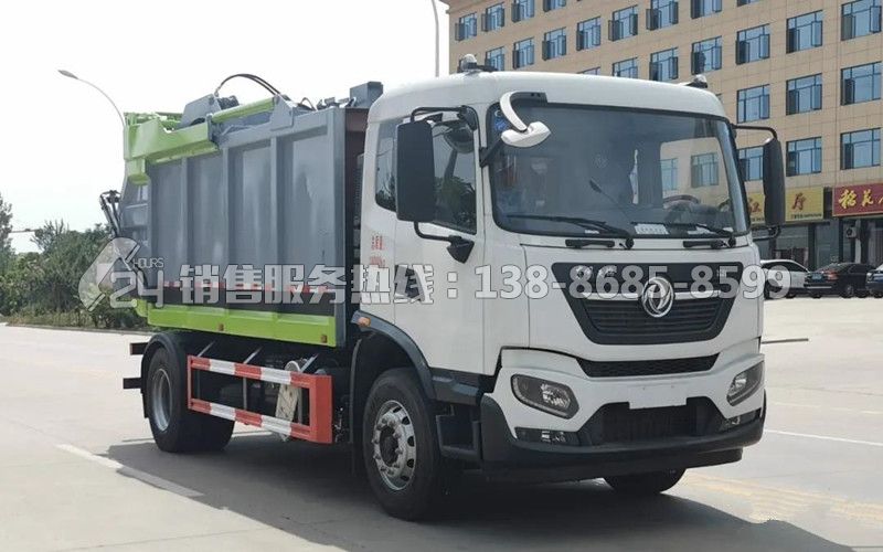 國六東風(fēng)天錦后翻桶無泄漏壓縮式垃圾車
