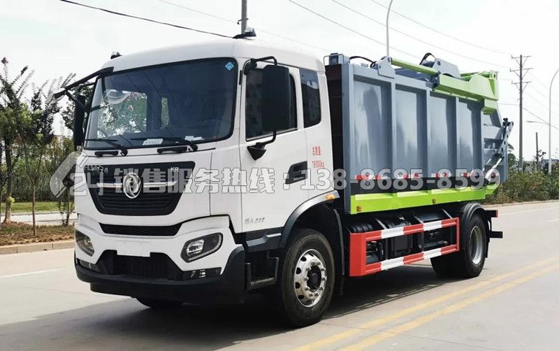 國(guó)六東風(fēng)天錦后翻桶無(wú)泄漏壓縮式垃圾車(chē)