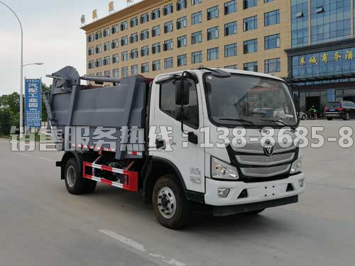 國(guó)六福田歐馬可后翻桶無(wú)泄漏壓縮垃圾車(chē)