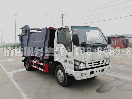 慶鈴五十鈴后翻桶無(wú)泄漏壓縮垃圾車(chē)