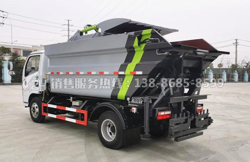 國六東小多利卡后高位翻桶無泄漏垃圾車