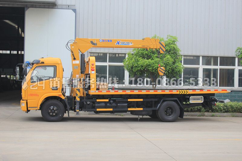 東風多利卡D7一拖二清障車-帶徐工3.2噸吊機