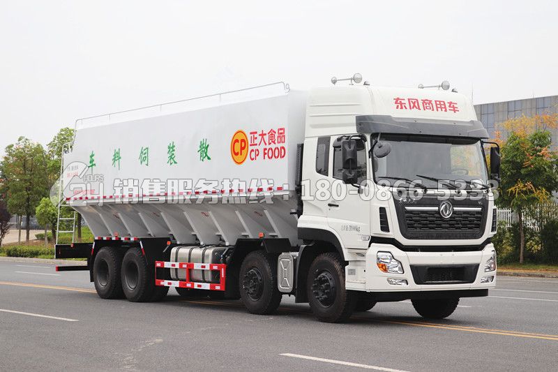 東風(fēng)天龍前四后八散裝飼料車42方