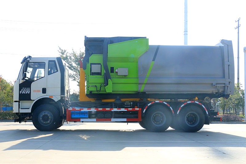 一汽解放J6后雙橋勾臂垃圾車 20噸