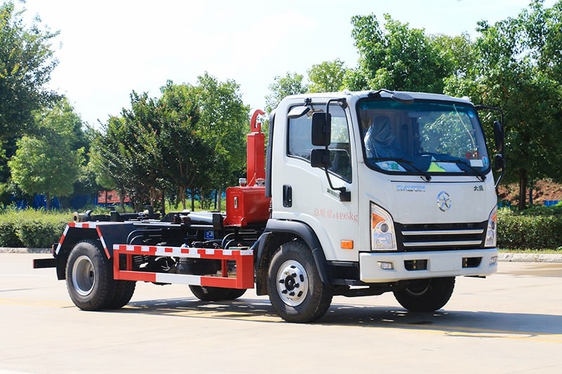 大運奧普力藍牌(地庫)勾臂垃圾車 7方建筑垃圾箱 